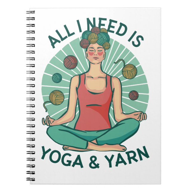 Yoga Knitting Funny Design Notebook (Front)