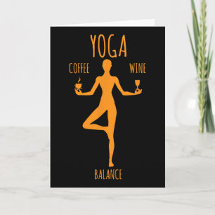 Yoga Lance Coffee And Wine Yoga Lover Fun Gift Card