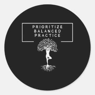 Yoga Lanced Practice Tree Pose Mindfulness Meditat Classic Round Sticker
