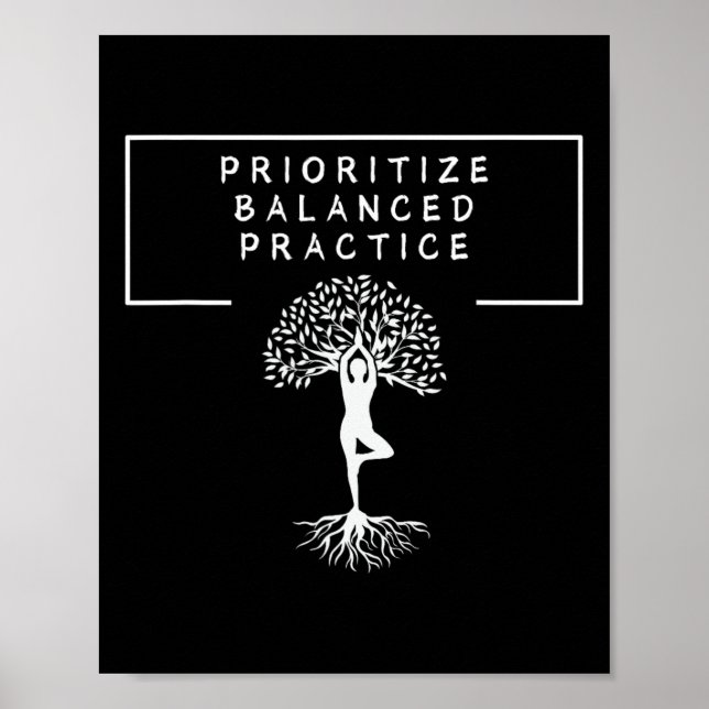 Yoga Lanced Practice Tree Pose Mindfulness Meditat Poster (Front)