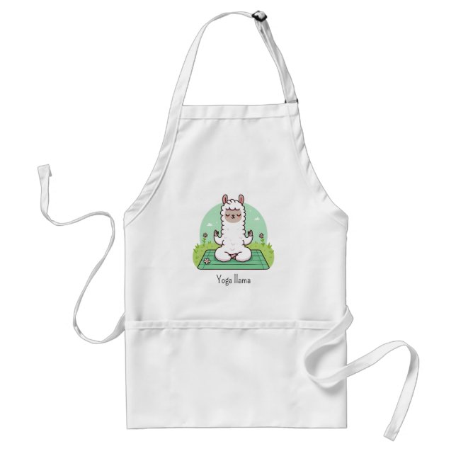 Yoga Llama Alpaca: Namaste with a Dash of Funny Standard Apron (Front)