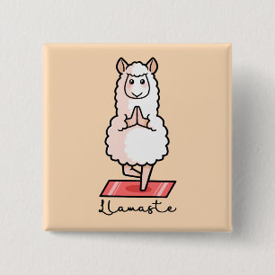 Yoga Llama - Llamaste 15 Cm Square Badge