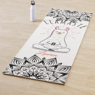 Yoga Llama - Llamaste Pun Mindfulness Mandala Name Mat