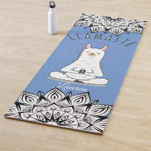 Yoga Llama - Llamaste Pun Mindfulness Mandala Name Mat