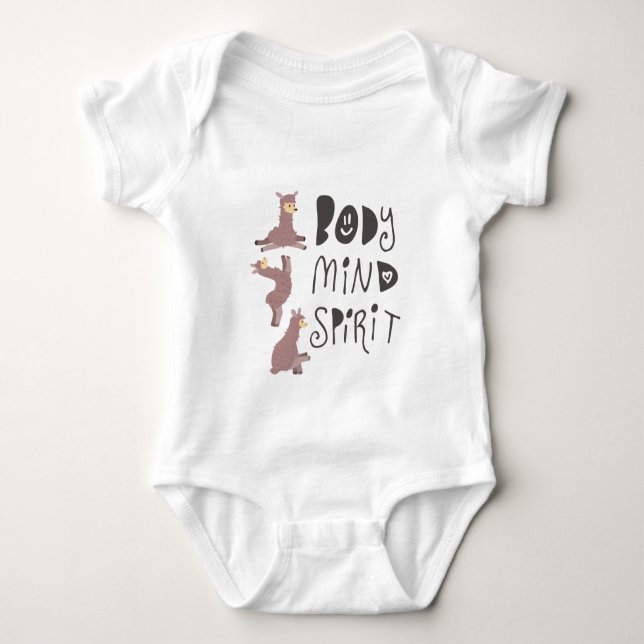 Yoga Llamas Baby Bodysuit (Front)