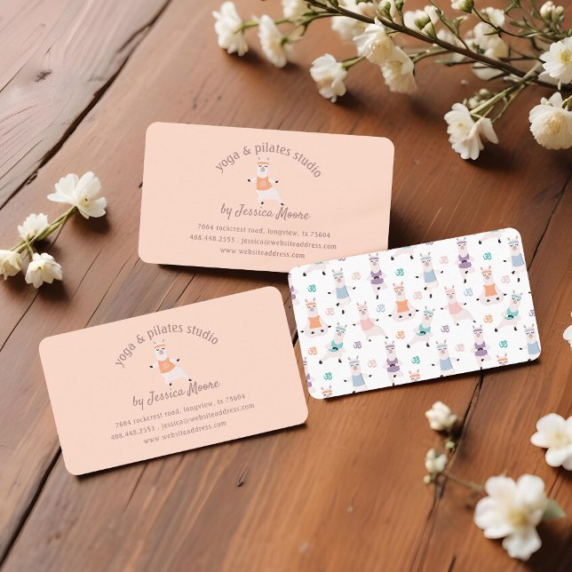 Yoga Llamas & Pilates Fitness Studio Company Logo  Business Card (Yoga Llamas & Pilates Fitness Studio Company Logo Business Card)