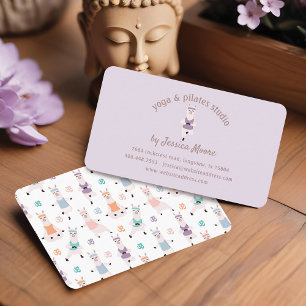 Yoga Llamas & Pilates Fitness Studio Company Logo  Business Card