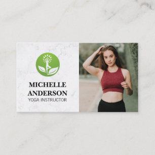 Yoga logo Custom Professional Photo Business Card