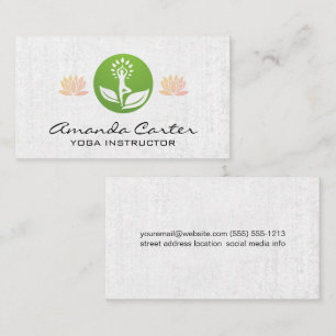 Yoga Logo   Lotus Flowers Business Card