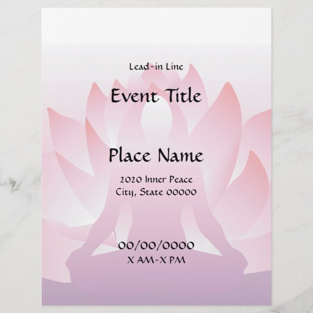 Yoga Lotus 8.5 x 11 Event Flyer (Front)