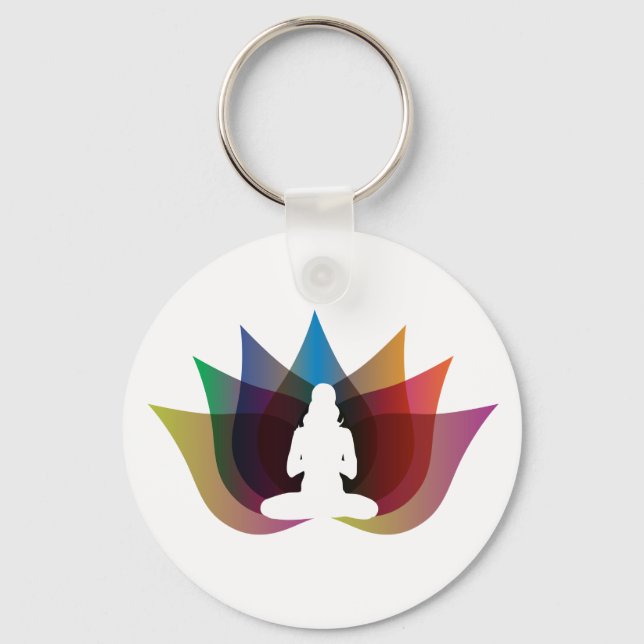 Yoga Lotus Flower Keychain (Front)