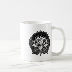 Yoga Lotus Flower On Mandala Lotus Flower Coffee Mug