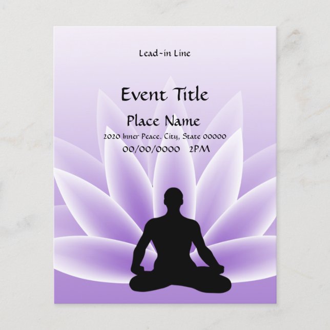 Yoga Lotus Man Violet Small Event Flyer (Front)