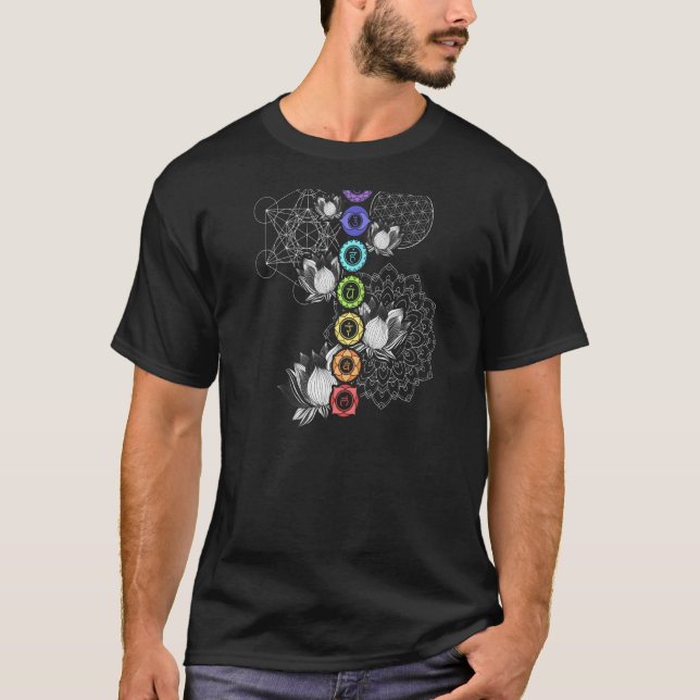 Yoga Lotus Mandala Chakra T-Shirt (Front)