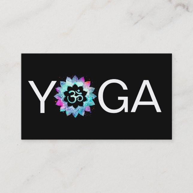 *~* Yoga  Lotus Mandala Teacher Instructor Aum Om Business Card (Front)