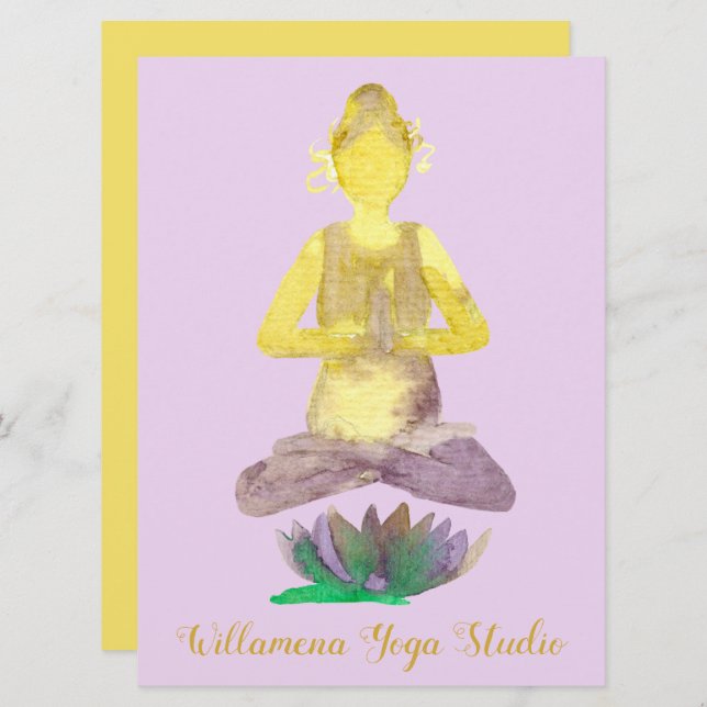 Yoga Lotus Pose Business Invitation (Front/Back)