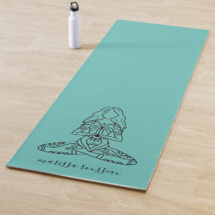 Yoga Lotus Pose Personalised Turquoise Yoga Mat