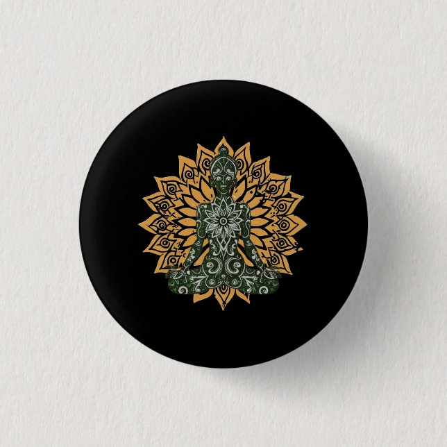 Yoga Lotus Pose Zen Graphic 3 Cm Round Badge (Front)
