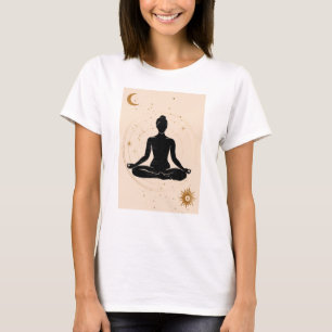Yoga lotus position silhouette zen namaste collage T-Shirt