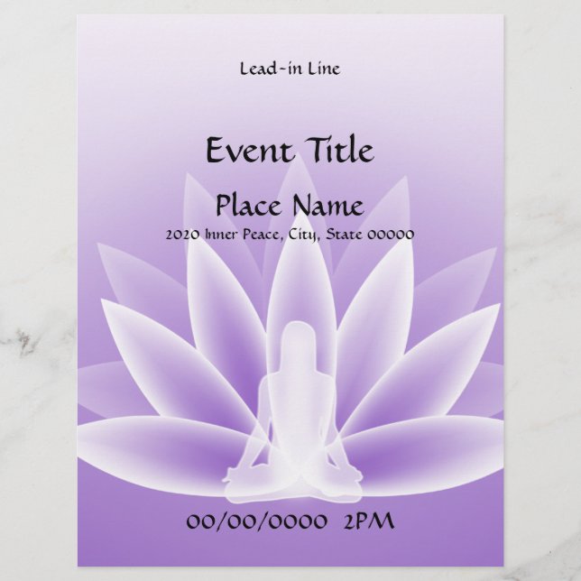 Yoga Lotus Violet 11x8.5 Event Flyer (Front)