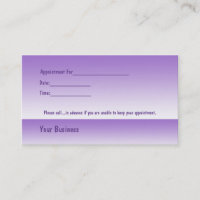Yoga Lotus Woman Violet Business Apointment Card