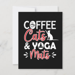 Yoga Lover   Coffee Cat And Yoga Mats Card