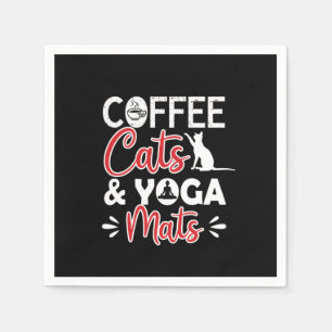 Yoga Lover Coffee Cat And Yoga Mats Napkin