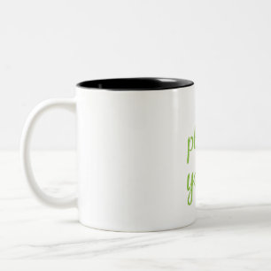 Yoga Lover Eat More Plants Do More Yoga Two-Tone Coffee Mug