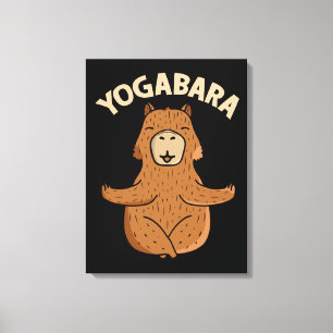 Yoga Lover Gift Women Capybara Meditation Yoga Canvas Print