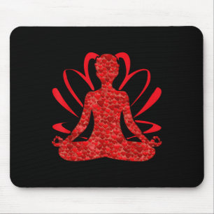 Yoga Lover Heart Shape Loves Yoga Valentines Day M Mouse Pad