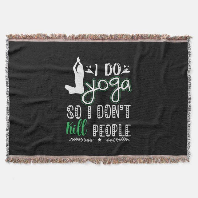 Yoga Lover | I Do Yoga Throw Blanket (Front)