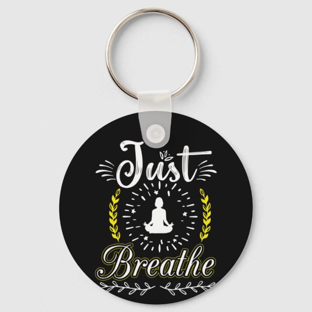 Yoga Lover | Just Breathe Key Ring (Front)