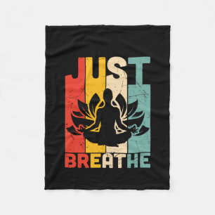 Yoga Lover Just Breathe Lotus Yoga Fleece Blanket