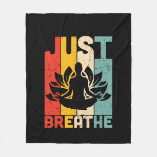 Yoga Lover Just Breathe Lotus Yoga Fleece Blanket