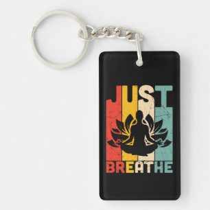 Yoga Lover Just Breathe Lotus Yoga Key Ring