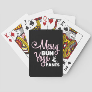 Yoga Lover Messy Bun Yoga Pants Playing Cards