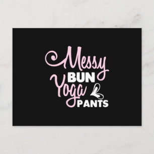 Yoga Lover   Messy Bun Yoga Pants Postcard