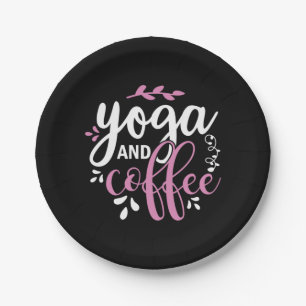 Yoga Lover Yoga And Coffee Paper Plate