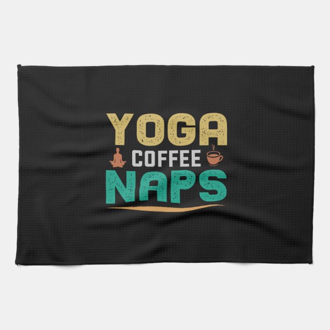 Yoga Lover | Yoga Coffee Naps Tea Towel (Horizontal)