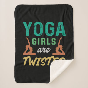 Yoga Lover Yoga Girls Are Twisted Sherpa Blanket