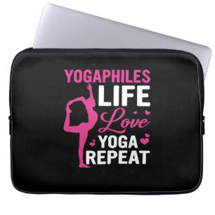 Yoga Lover Yoga Life Love Yoga Repeat Laptop Sleeve