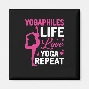 Yoga Lover Yoga Life Love Yoga Repeat Magnet