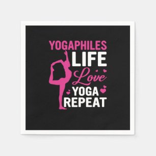 Yoga Lover Yoga Life Love Yoga Repeat Napkin