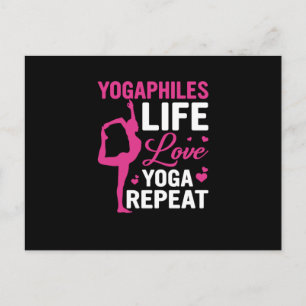 Yoga Lover   Yoga Life Love Yoga Repeat Postcard