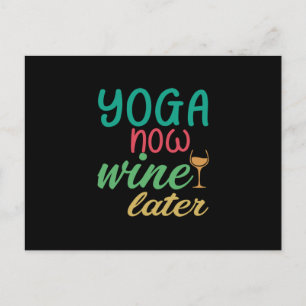 Yoga Lover Yoga Now Wine Later Postcard