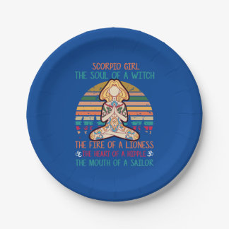 Yoga Lover | Yoga Scorpio Girl Paper Plate