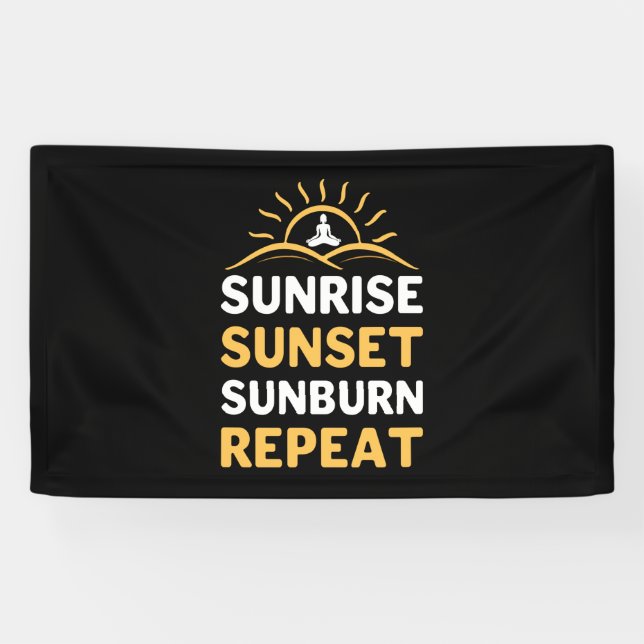 Yoga Lover | Yoga Sunrise Sunset Sunburn Repeat Banner (Horizontal)