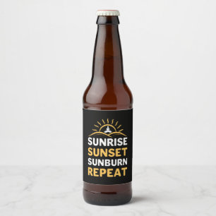 Yoga Lover Yoga Sunrise Sunset Sunburn Repeat Beer Bottle Label
