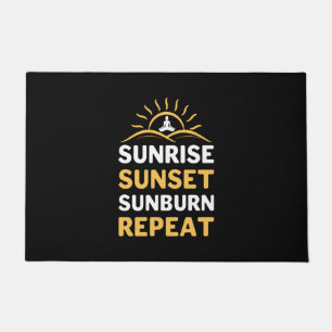 Yoga Lover Yoga Sunrise Sunset Sunburn Repeat Doormat