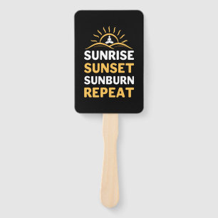 Yoga Lover Yoga Sunrise Sunset Sunburn Repeat Hand Fan